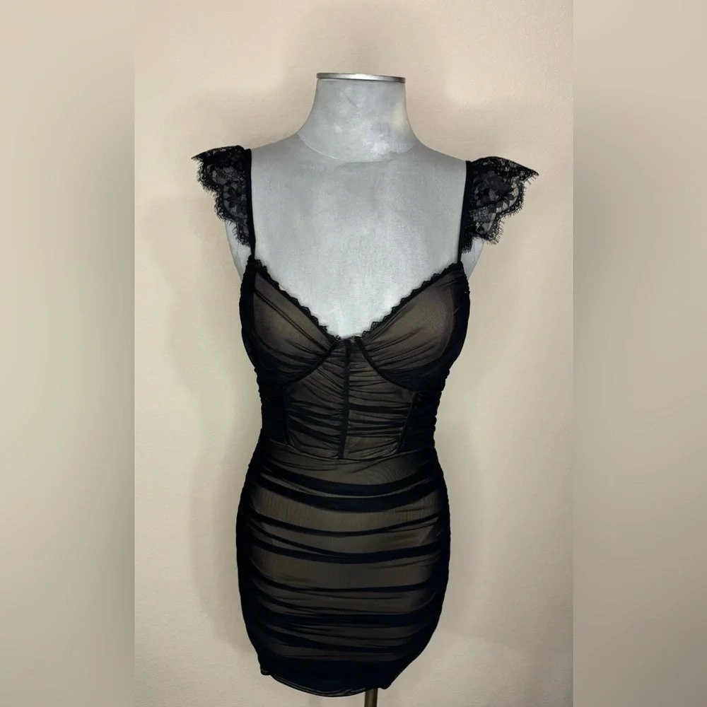 Privy Privately Privileged Mesh Overlay Bodycon Dress